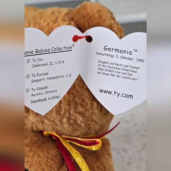 Ty Beanie Baby - Germania - Brown Bear Plush Toy - Picture 5 of 5